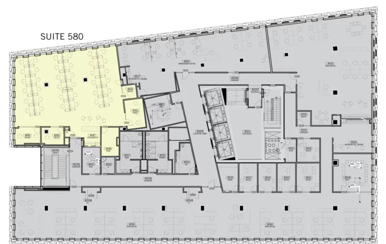 West-Tower-Suite 580 floorplan detail