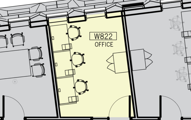 West Tower W822 office floorplan