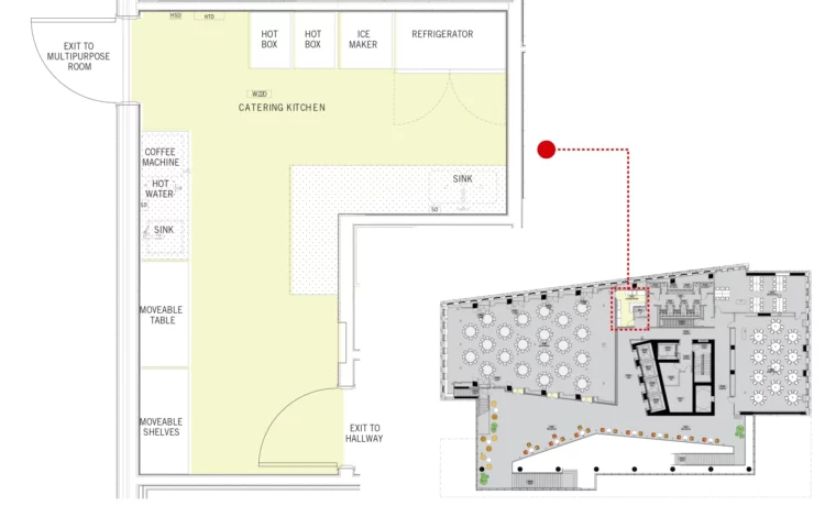 Catering kitchen floorplan at level 2